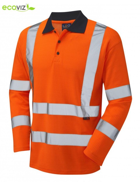 Leo Swimbridge Long Sleeved Polo Shirt - Orange Clothing